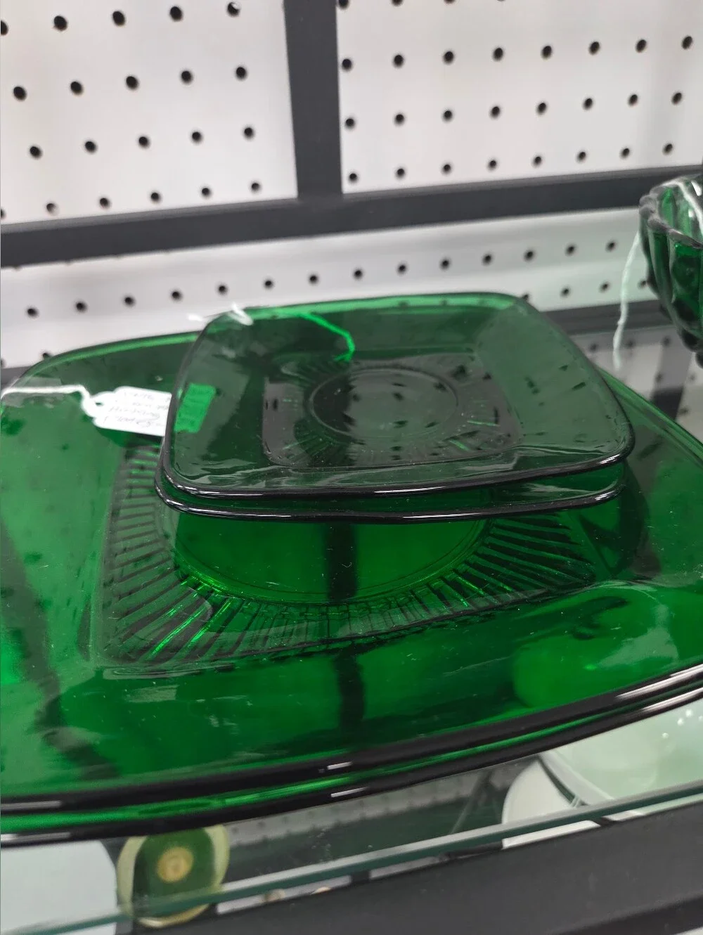 Vintage Anchor Hocking Burple Forest Green Plates (2 Dinner, 2 Dessert)